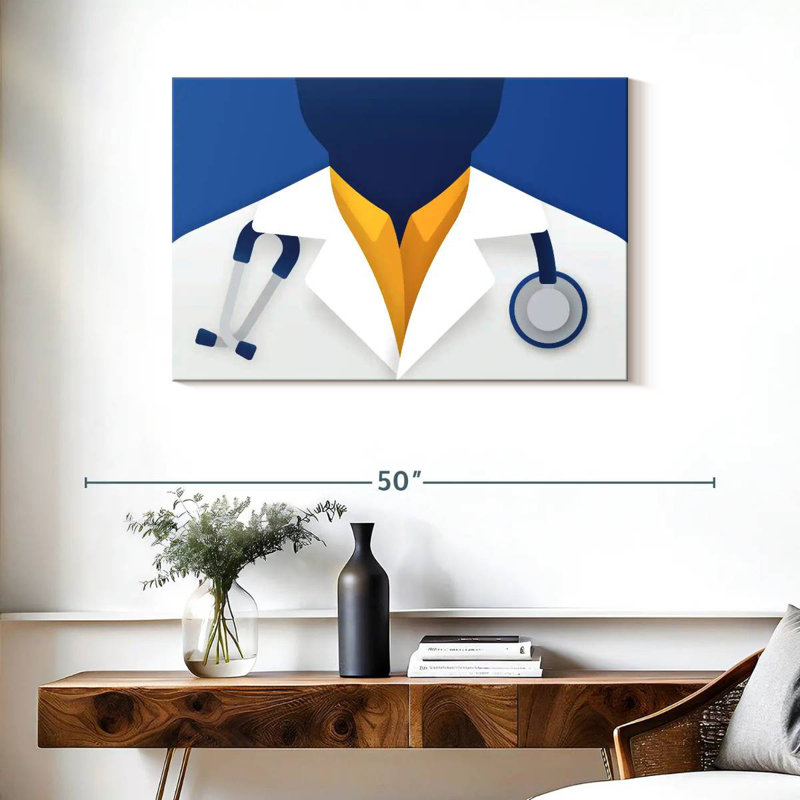 Illustration d'un médecin, H 24 po x l 36 po