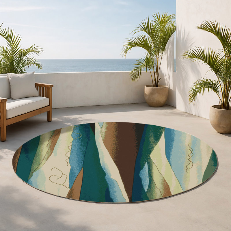 Tapis intérieur et extérieur Radiant Peaks, Rond 5 pi