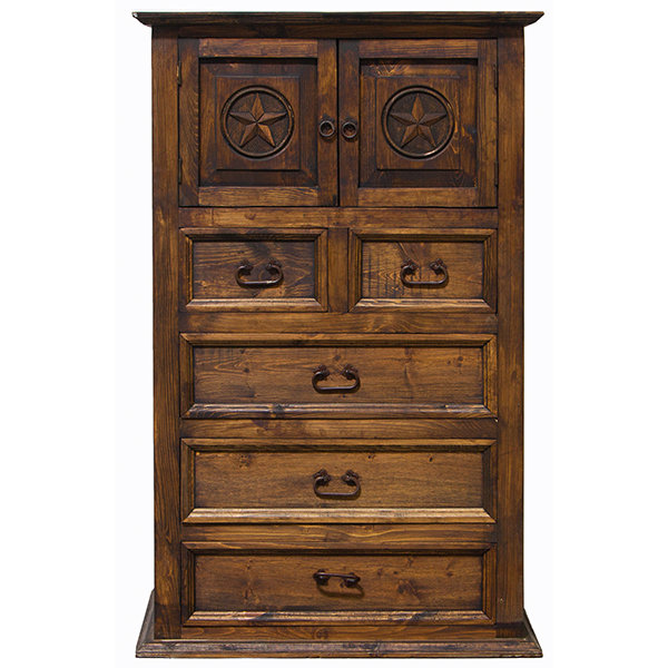 Commode avec étoile sculptée, Brun
