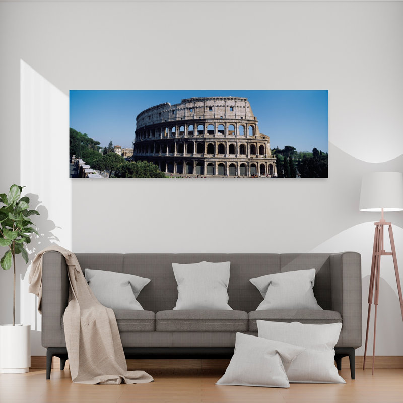 Façade du Colisée, Rome, Italie, architecture contemporaine abstraite, art mural, H 60 po x l 20 po