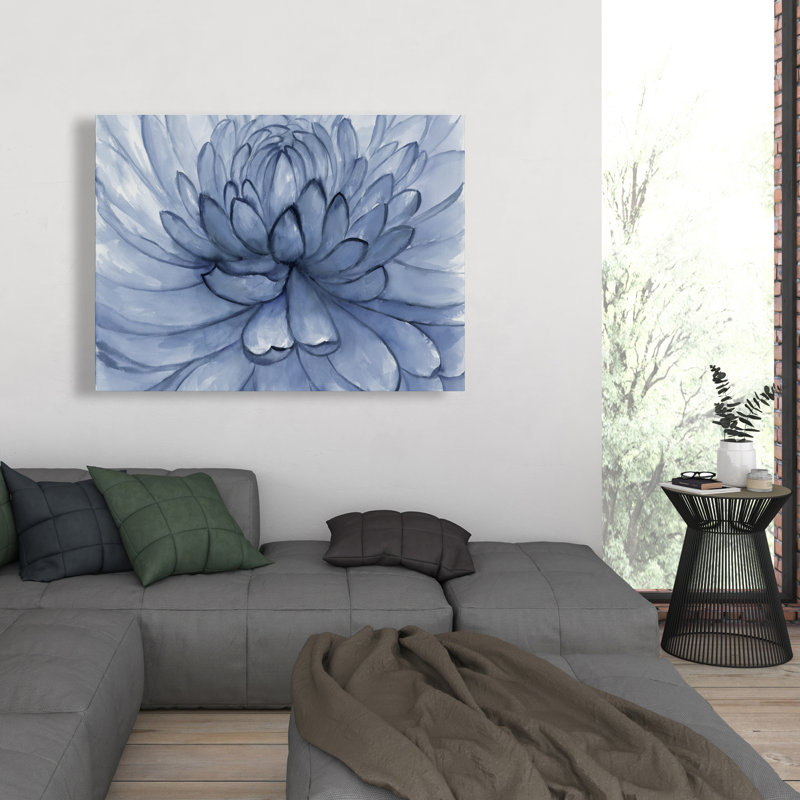 Blue Petals Flower Canvas - Floral Home Decor Art Print