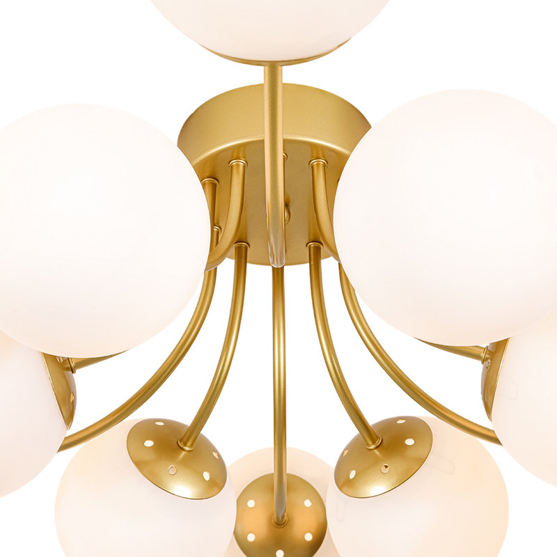 Plafonnier semi-encastré 10 lumières Mid-Century