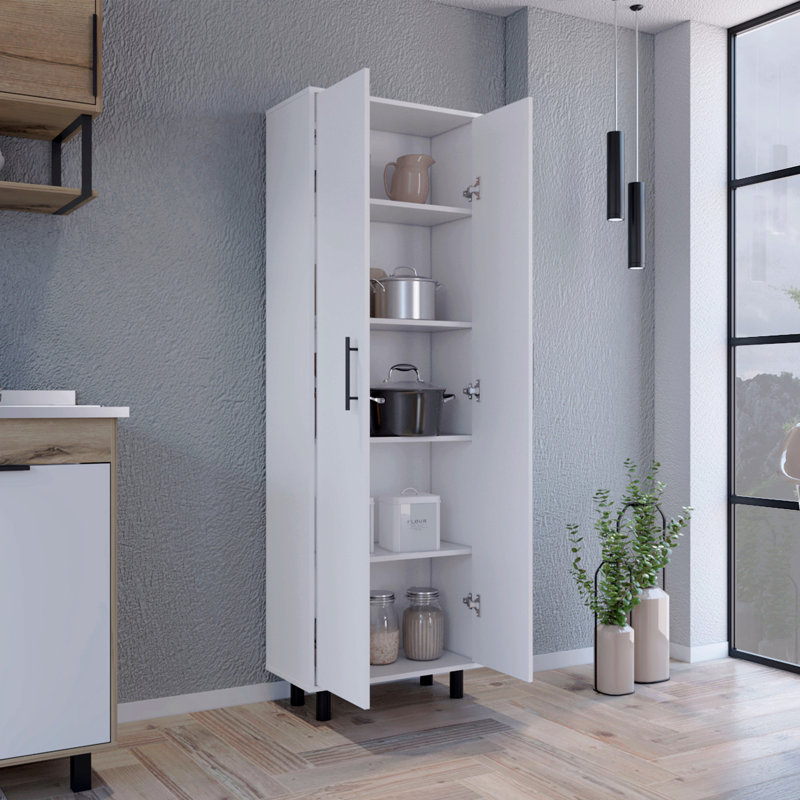 Armoire, cinq tablettes, Blanc