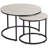 Round Nesting Tables Set Of 2, Stacking Coffee Table Set With Metal Frame For Living Room, Grey