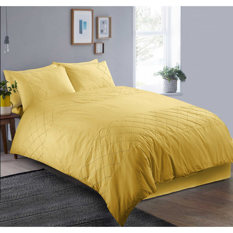 Mcgarry 144 TC Duvet Cover Set, Kingsize - 2 Standard Pillowcases, White