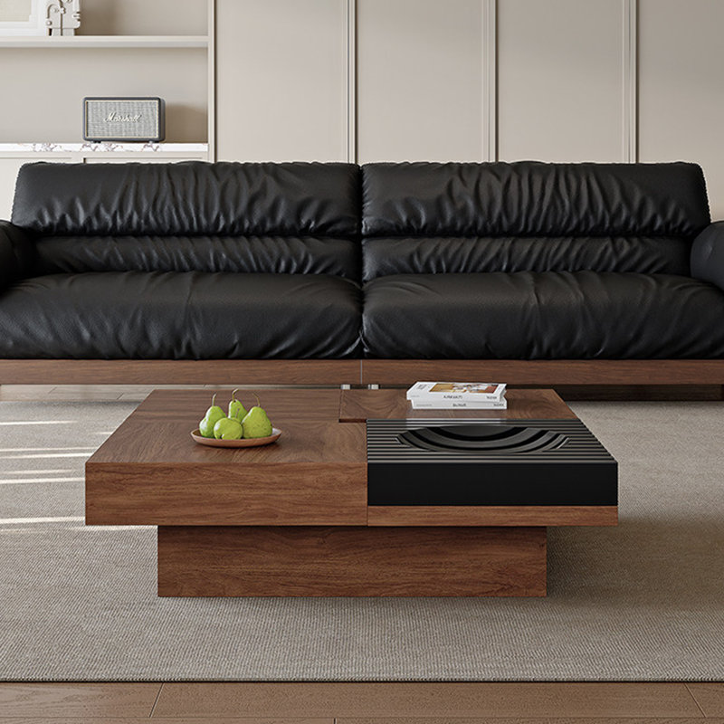 Table basse carrée moderne de style nordique, 11.8" H x 39.4" L x 39.4" W