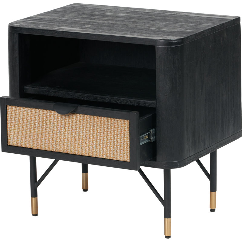 Caylin 55cm W Solid Wood Bedside Table