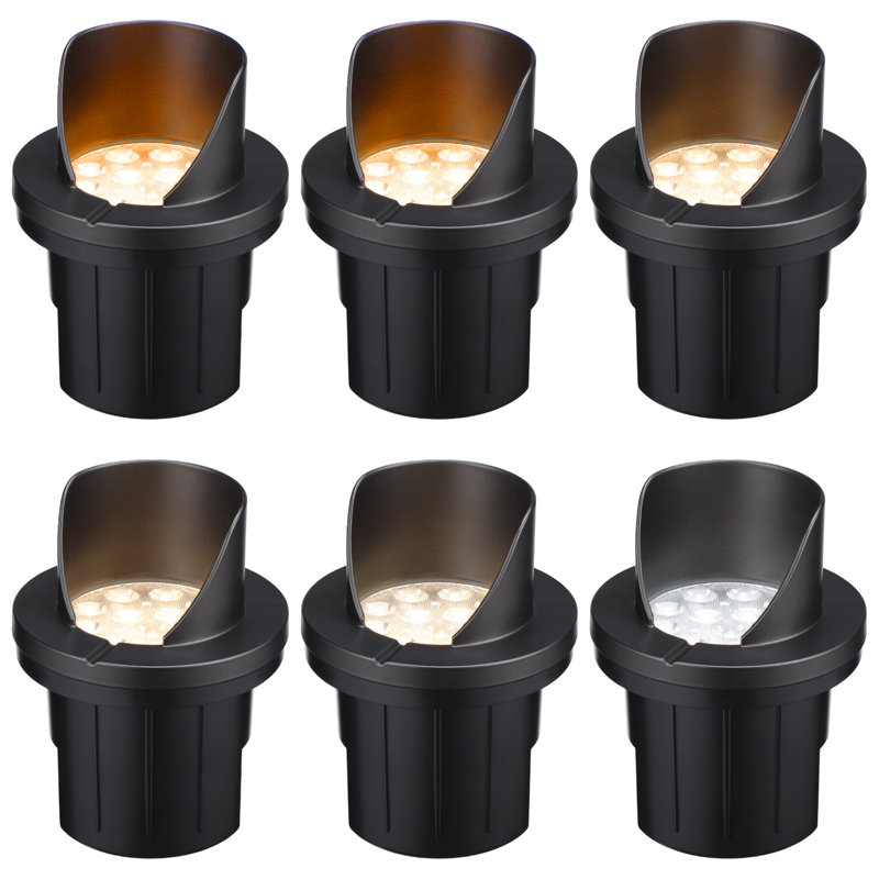 Lumière de puits câblée et protégée à basse tension, sélectionnable 1800k / 2700k / 3000k / 4000k / 5000k, Noir