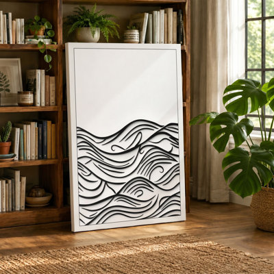 Flowing Waves Minimalist - Wrapped Canvas