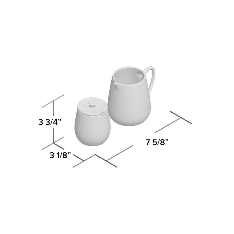 Helios Sugar And Creamer Set with Lid