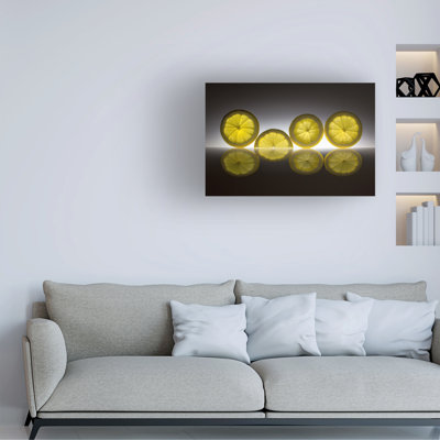 Art mural sur toile tendue - Wieteke De Kogel «Lemon» pour décoration de salon, de chambre à coucher ou de bureau - 30 x 47