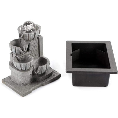 Water Fountains Indoor Tabletop Water Fountain With LED Rolling Ball Feng Shui Waterfall Fountain For Modern Home Decor Office Living Room Decoration