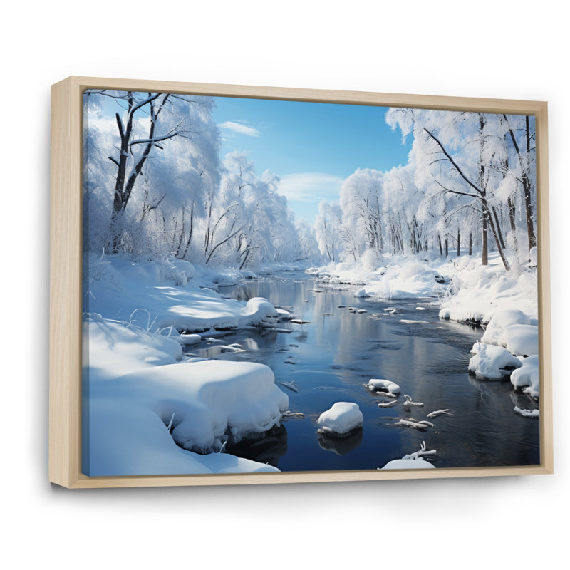White Winter Harmony III, reproduction d'art sur toile, H 30 po x l 40 po x P 1,5 po, Cadre naturel flottant