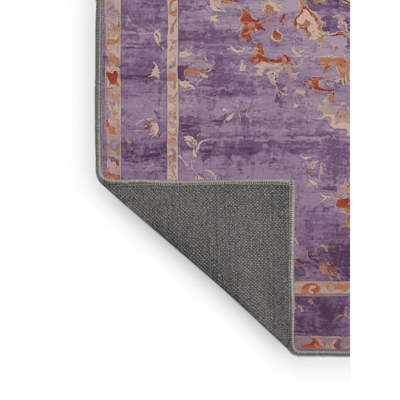 Tapis mauve soyeux et moelleux, Rectangle 2 pi x 3 pi