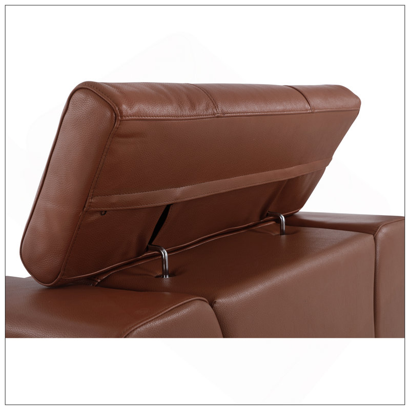 Causeuse en cuir italien Global United, Chameau