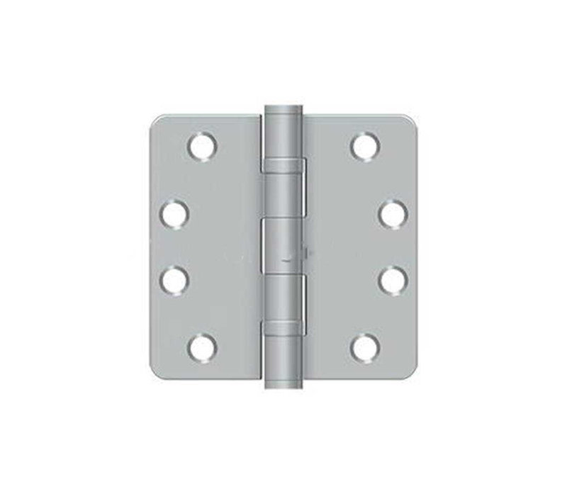 Deltana S44R4HDB5 4" x 4" x 1/4" Radius Hinge, HD, Ball Bearings in Antique Brass Pair, Brushed Nickel