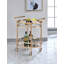 Chariot de service en verre transparent et finition or rose Lakelyn (sans les tabourets)
