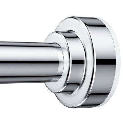 32-80" Adjustable Silver Tension Shower Rod, No-Drill Rustproof Anti-Slip Curtain Rod, Heavy Duty Never Collapse Design