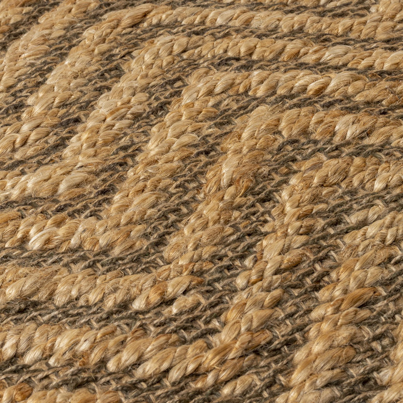 Srinagar Chevron Beige Jute and Cotton Throw Pillow 18" x 18"