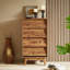 La commode double à 4 tiroirs présente un style rétro et un design biseauté-107130556
