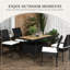 Ensemble de salle à manger en rotin 5 pièces Wildon Home®, table de salle à manger en osier et 4 chaises avec plateau WPC et sièges rembourrés, crème