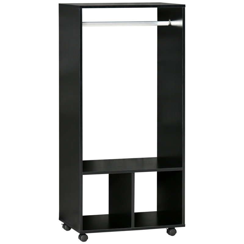 60cm Adjustable Portable Wardrobe, Black