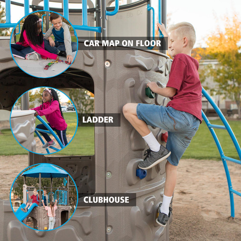 Adventure Lifetime Powder Coated Steel Swing Set with 2 Swing(s) , 1 Slide(s)
