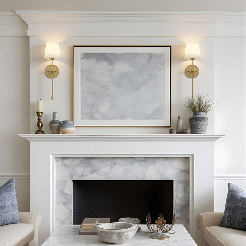 Luna 2-Light Modern Wall Sconces With Milk Glass Shade