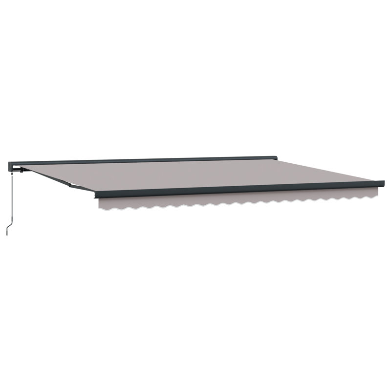 Longshore Tides Retractable Patio Awning, Light Grey/Grey, 500 cm W x 300 cm D