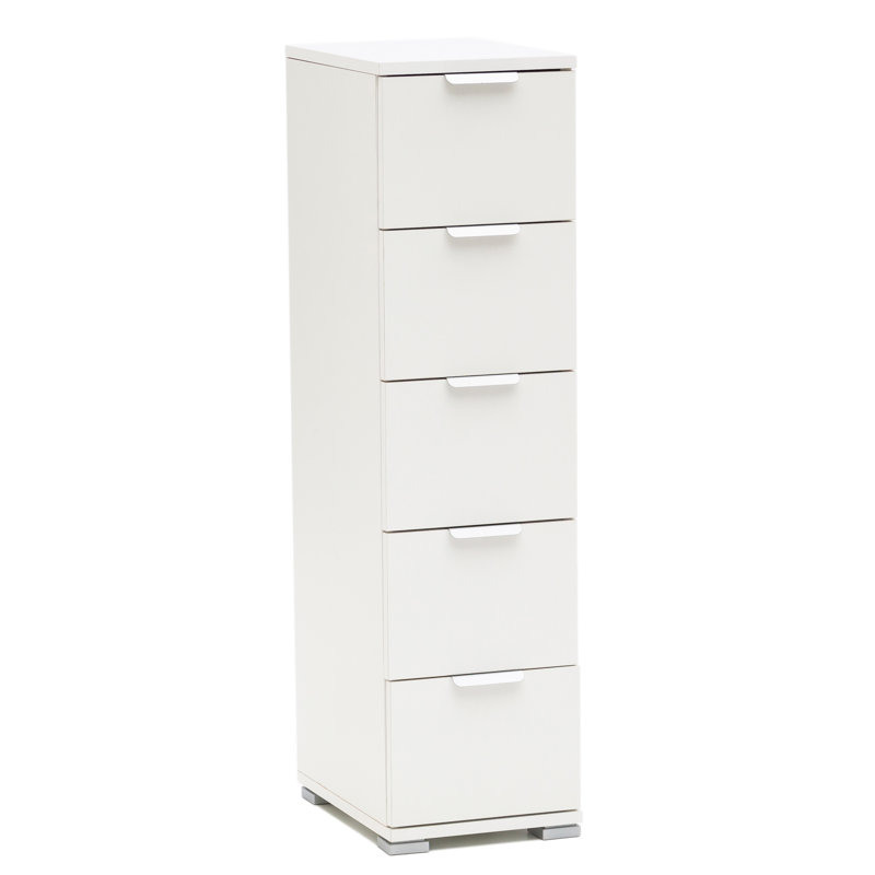 Dowlin 27cm W 5 - Drawer Chest of Drawers, White