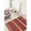 Tapis rouge foncé / bleu en laine noué à la main