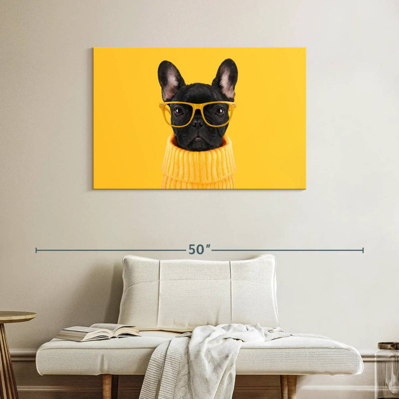 Brampt Sophisticated French Bulldog, 26" H x 39" W