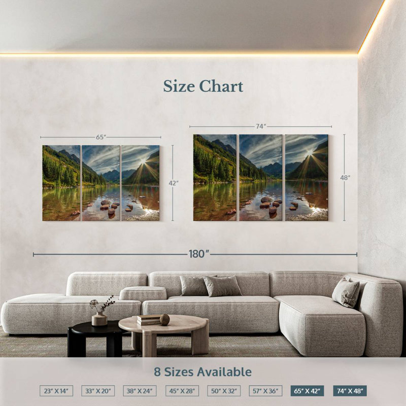 Alvord Maroon Bells Mountain Scenery, 42" H x 65" W