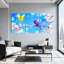 Birds Birds Cherry Blossoms Sky Blue Spring Colors Vibrant Nature, ensemble de 3 impressions sur toile-1195542053
