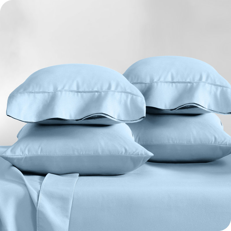 Ultra-Soft Microfiber Pillowcase, Light Blue, 4 King Pillowcases
