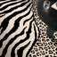 Tapis zèbre mixte à imprimé animal léopard lavable à la machine, tapis antidérapant pour chambre à coucher-128992314