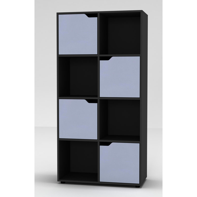 Imad 119cm H x 60cm W Cube Bookcase, Black/Grey