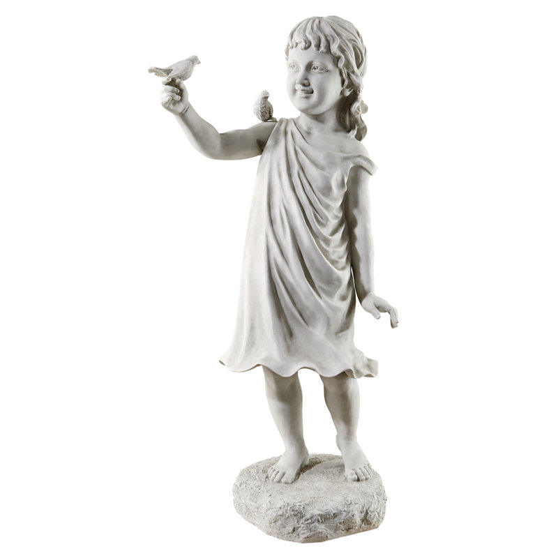 Statue fille de jardin à plumes et amis mary frances