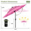 3 m 3-Tier Solar Patio Umbrella,32 LED Lights Patio Table Umbrellas With Tilt And Crank,8 Sturdy Ribs For Market, Beach, Pool, Garden, Deck, Backyard-1214795736
