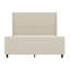 Upholstered Platform Bed, 50.7'' High Headboard Corduroy Upholstered Bed With Vertical Stripe Wingback And High Footboard-5678656-5678663