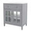 Meuble-lavabo de salle de bain avec lavabo en céramique, avec tablette réglable et plateau basculant-1048023495