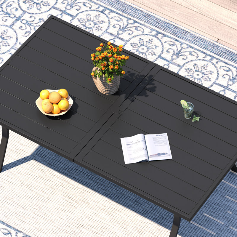8-Person 70.9" Rectangular Outdoor Dining Set With Cushioned Swivel & Stackable Woven Rattan Chairs, Black