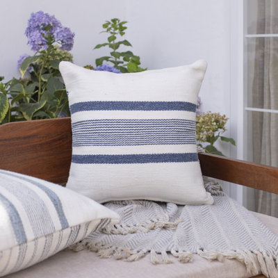 Hendrum Coastal Hand-Woven Reversible Indoor/Outdoor Throw Pillow Cover