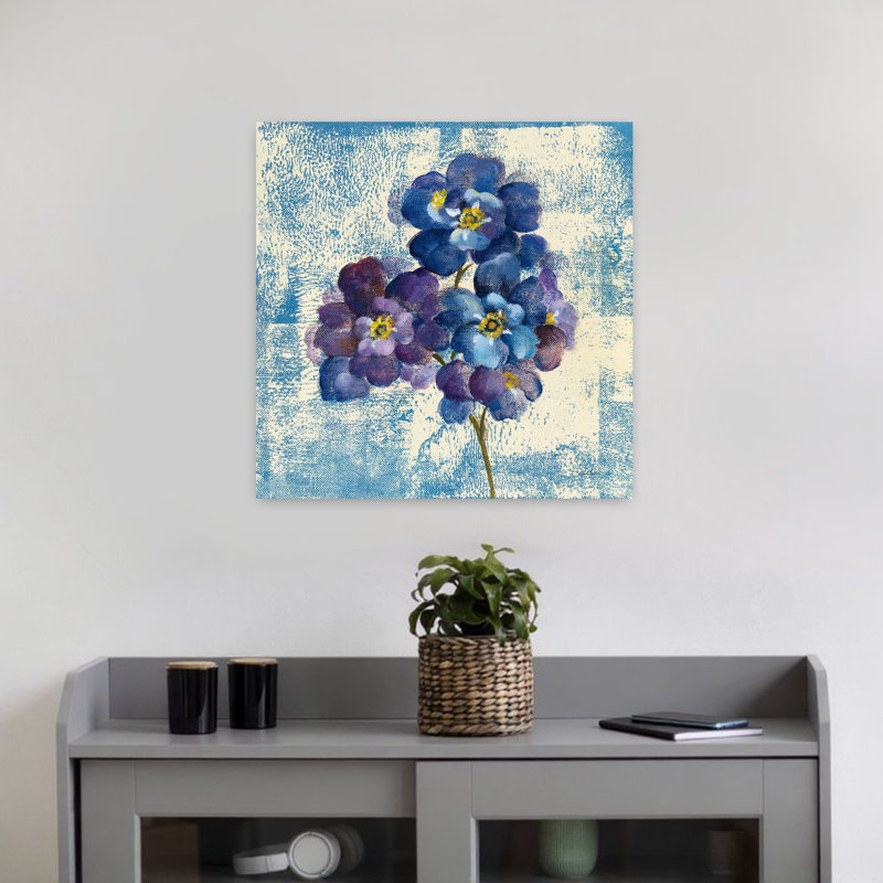 Art contemporain avec fleur Vii et fleurs, H 18 po x l 18 po