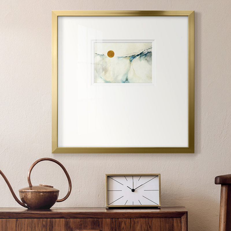 " Continuum ", 21" H x 21" W x 1.25" D, Gold Closed Corner Framed Paper