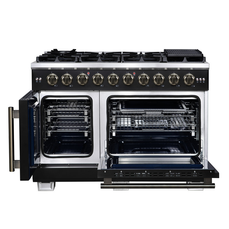 Cuisinière à gaz 48 portes Capriasca, Noir
