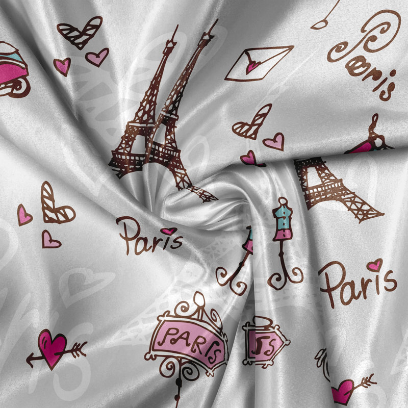 Rustic curtain, city of love and fashion, redwood pearl pink