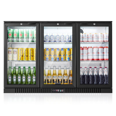 Bodega Bodegacooler Commercial Bar Cooler With 3 Glass Doors,11.4 Cu.ft Under Counter Beverage Refrigerator,back Bar Refrigerator,commercial Display Drink Fridge,led Lighting Beer Wine Soda Drinks