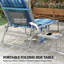 Chaise longue d'extérieur, chaise longue pliante, chaise de bronzage avec trou pour le visage et table d'appoint