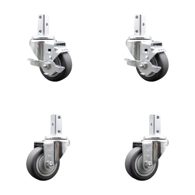4 Piece Thermoplastic Rubber Caster Set